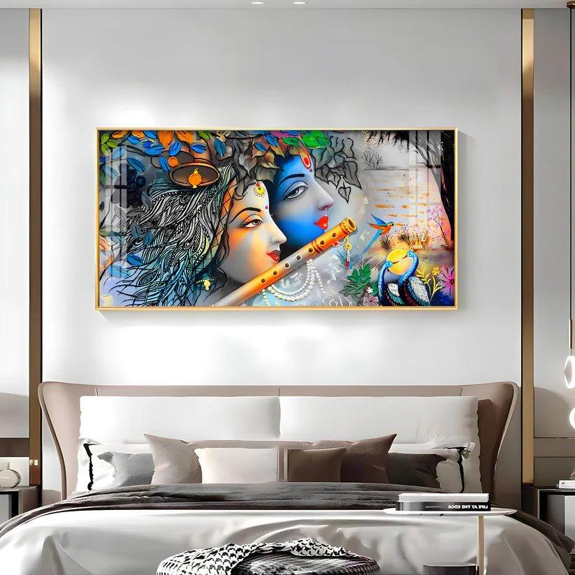 Radha Krishna Unforgetable Love Premium Acrylic Floating Wall Painting - Decor Smart