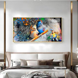 Radha Krishna Unforgetable Love Premium Acrylic Floating Wall Painting - Decor Smart