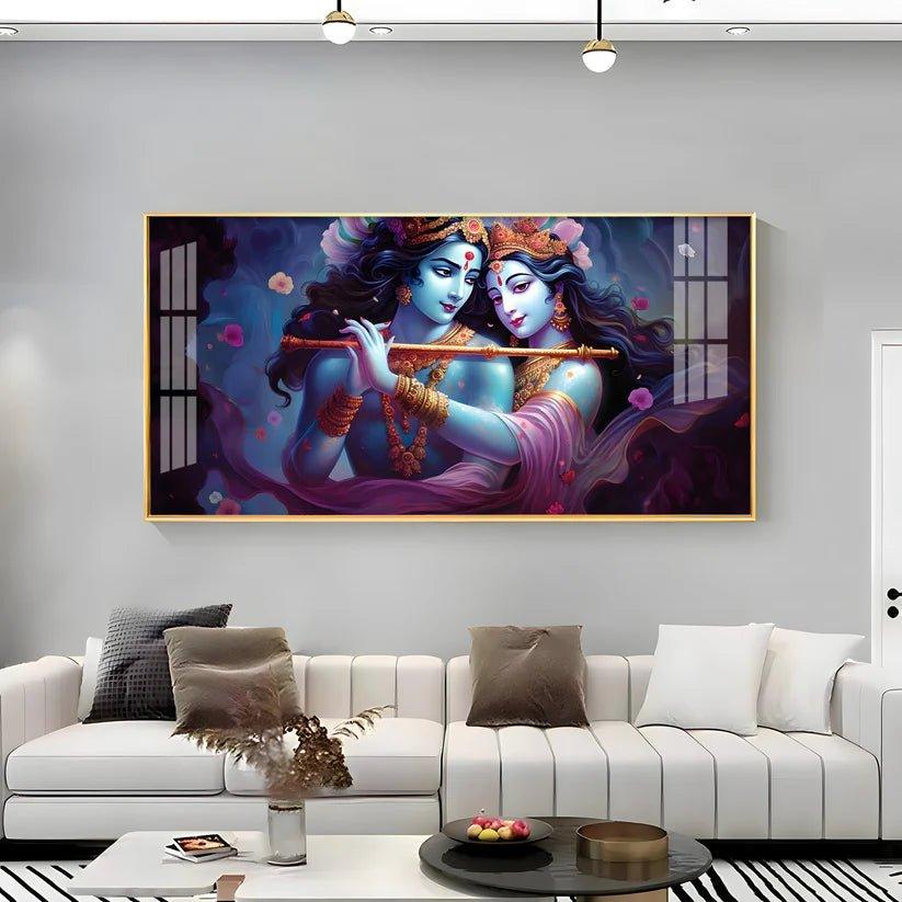 Radha Krishna Unforgetful Love Premium Acrylic Floating Wall Painting - Decor Smart