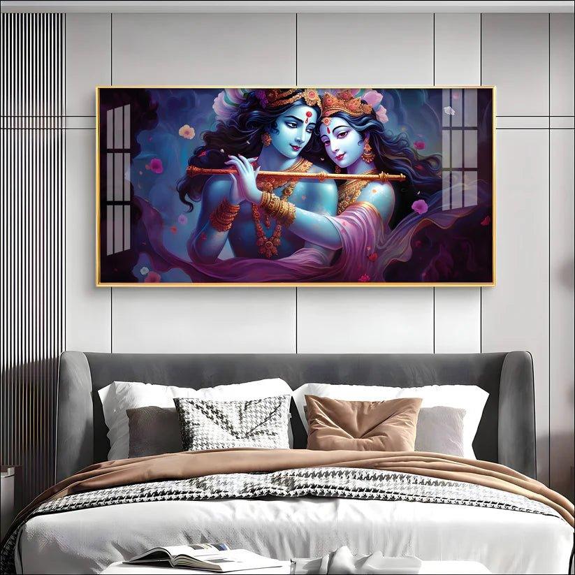 Radha Krishna Unforgetful Love Premium Acrylic Floating Wall Painting - Decor Smart