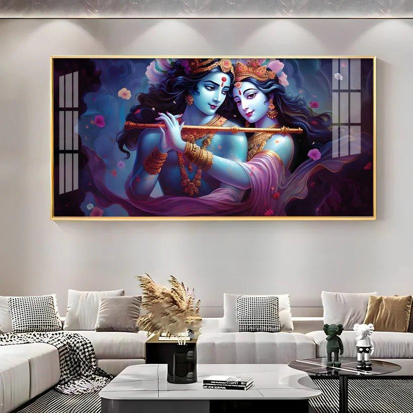 Radha Krishna Unforgetful Love Premium Acrylic Floating Wall Painting - Decor Smart