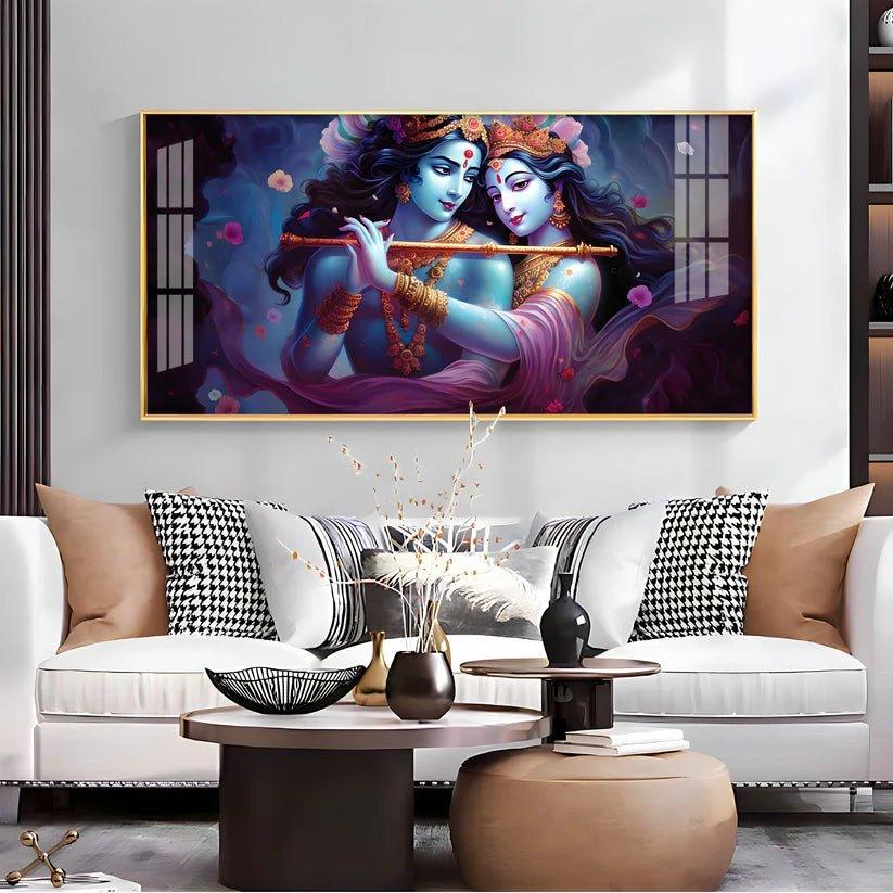Radha Krishna Unforgetful Love Premium Acrylic Floating Wall Painting - Decor Smart