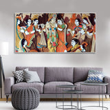 Radha Krishna with Bansuri Canvas Wall Art – Decor Smart