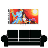 Radha Krishna With Flute Canvas Wall Painting - Decor Smart
