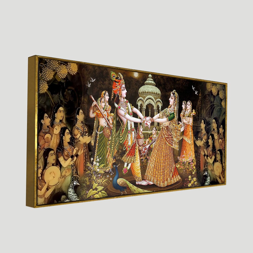 Radhe Krishna and Gopiya Rasleela Canvas Wall Painting - Decor Smart