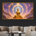 Radiant Aura Buddha Crystal Glass Painting for Premium Décor