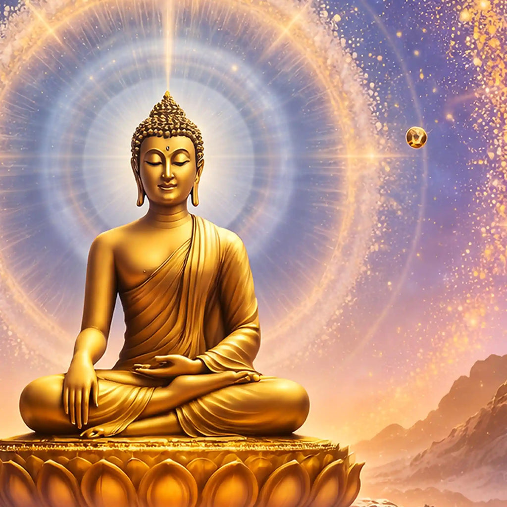 Radiant Aura Buddha Crystal Glass Painting for Premium Décor