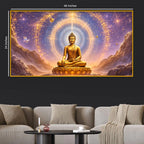 Radiant Aura Buddha Crystal Glass Painting for Premium Décor