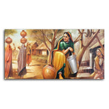 Rajasthani art Water Filling Women Wall Painting - Decor Smart