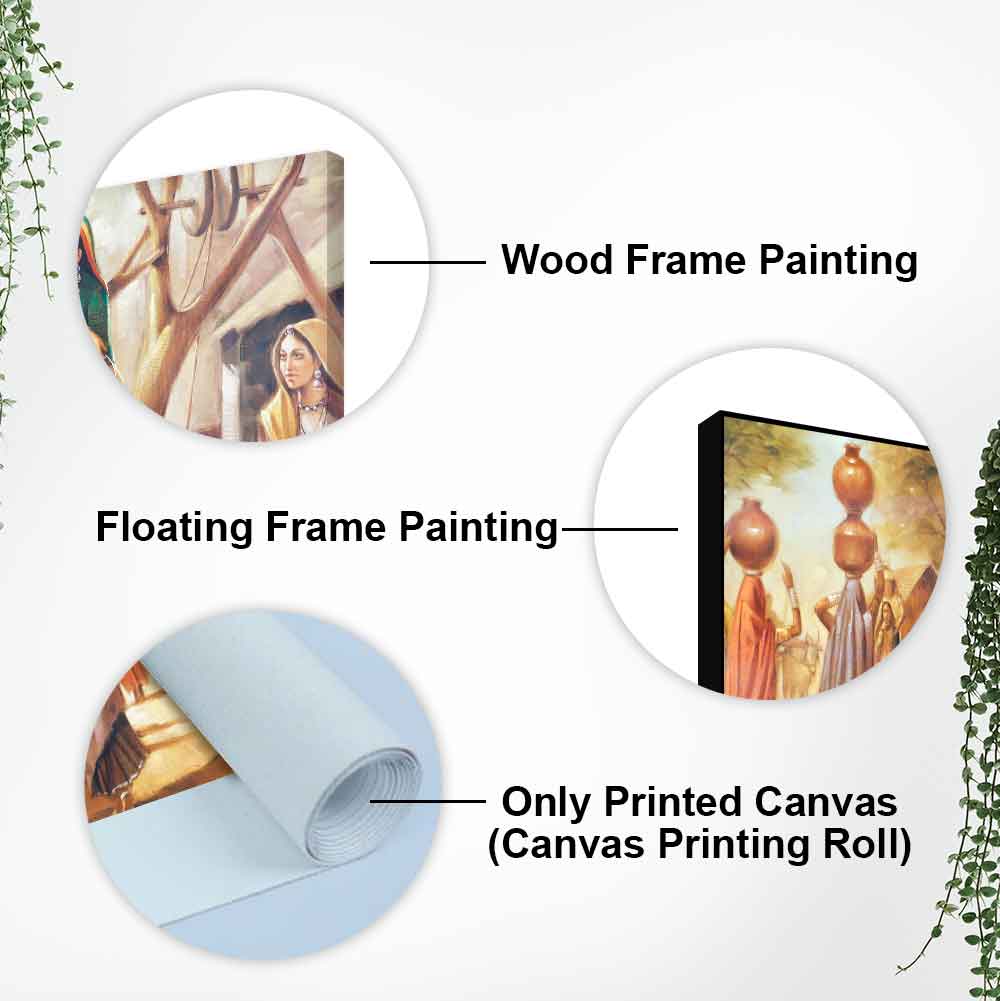 Rajasthani art Water Filling Women Wall Painting - Decor Smart