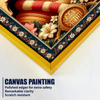 Rama Doota Hanuman Floral Border Vertical Wall Painting