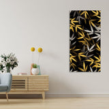 Realistic Golden Bamboo Leaves Wall Painting - Decor Smart