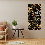 Realistic Golden Bamboo Leaves Wall Painting - Decor Smart