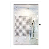 Rectangular Structured Wooden Bathroom Cabinet Mirror with 3 Spacious Shelves White Finish - Decor Smart