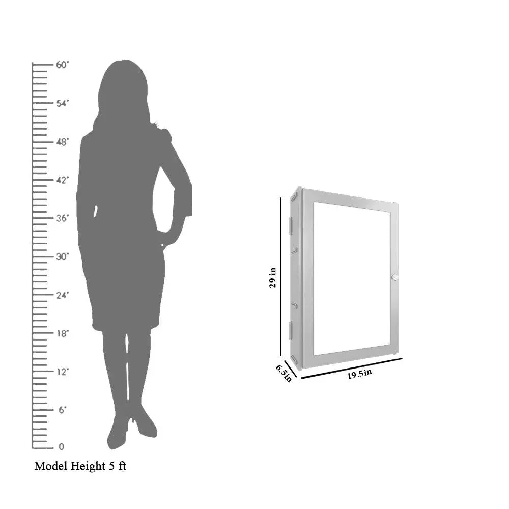 Rectangular Structured Wooden Bathroom Cabinet Mirror with 3 Spacious Shelves White Finish - Decor Smart