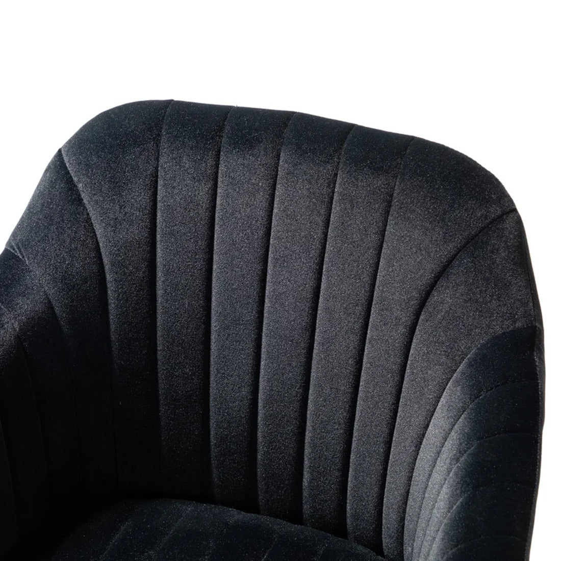 Refined Black Tufted Velvet Premium Armchair with Golden Legs - Decor Smart