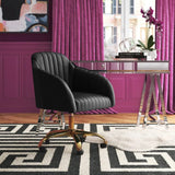 Refined Black Tufted Velvet Premium Armchair with Golden Legs - Decor Smart