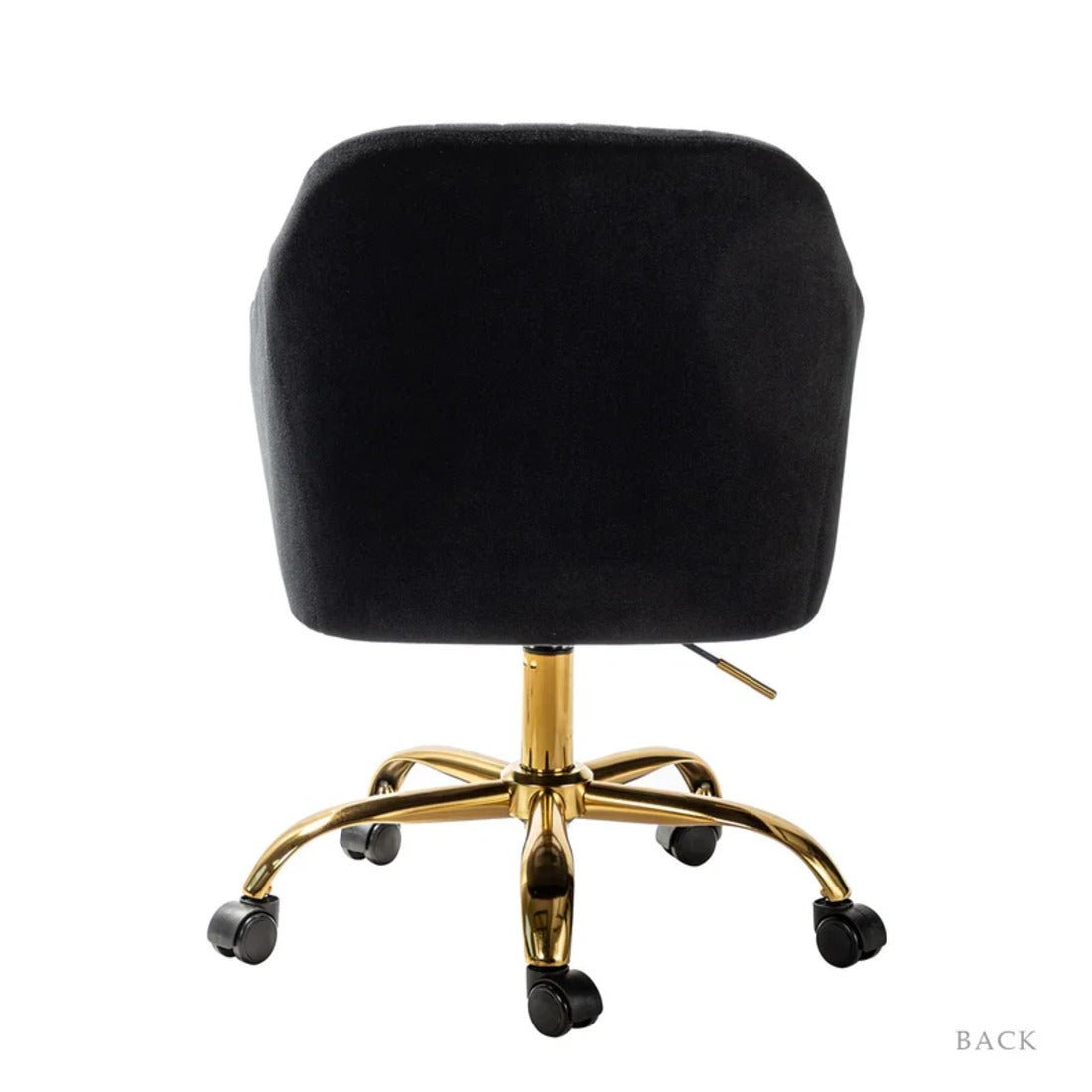 Refined Black Tufted Velvet Premium Armchair with Golden Legs - Decor Smart