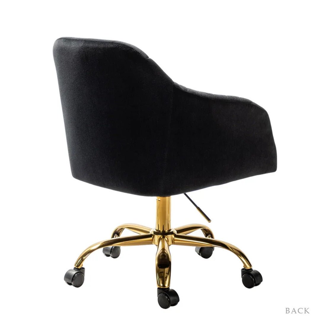 Refined Black Tufted Velvet Premium Armchair with Golden Legs - Decor Smart