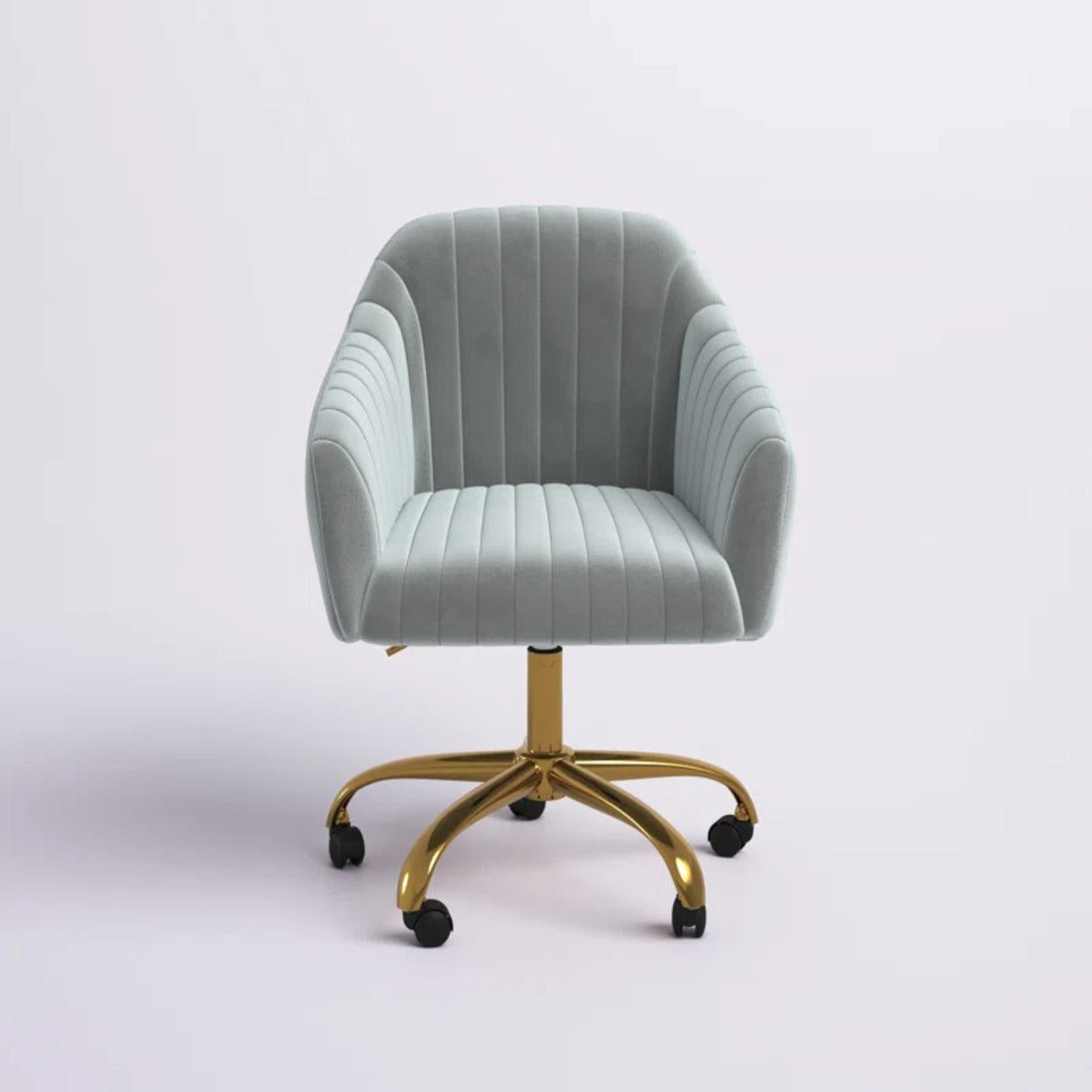 Refined White Tufted Velvet Comfy Armchair with Golden Legs - Decor Smart