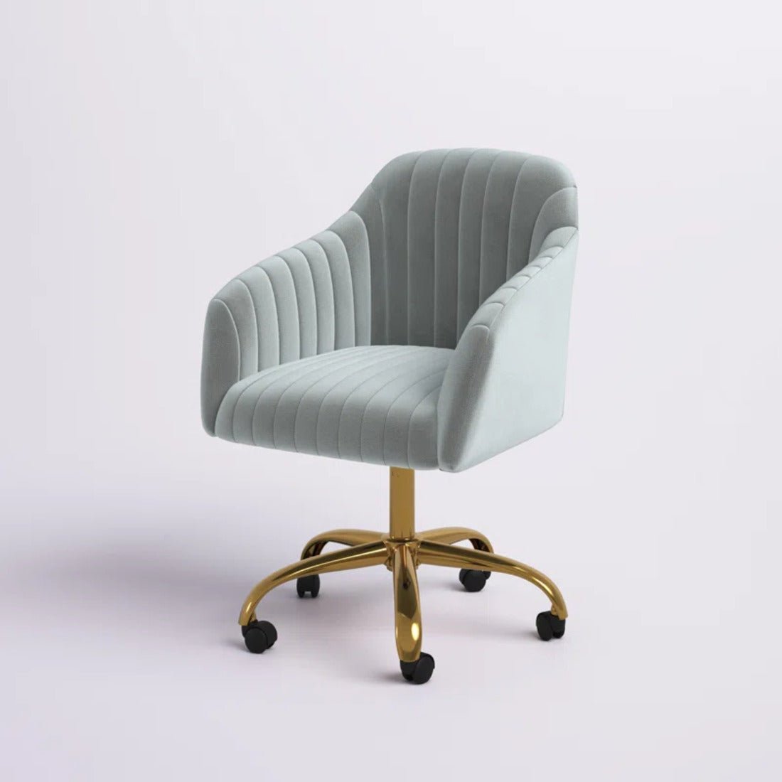 Refined White Tufted Velvet Comfy Armchair with Golden Legs - Decor Smart