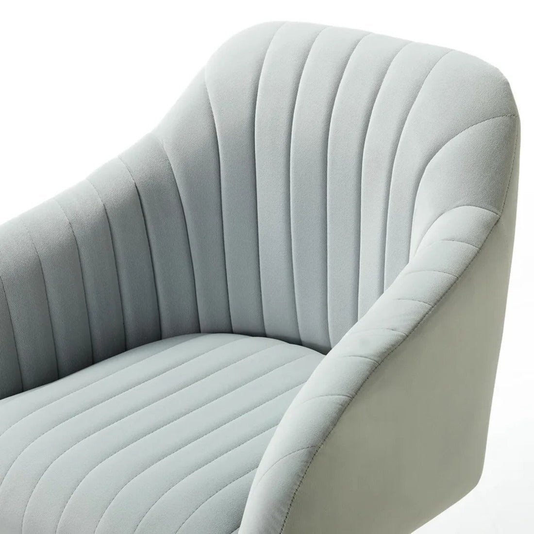 Refined White Tufted Velvet Comfy Armchair with Golden Legs - Decor Smart