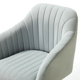 Refined White Tufted Velvet Comfy Armchair with Golden Legs - Decor Smart