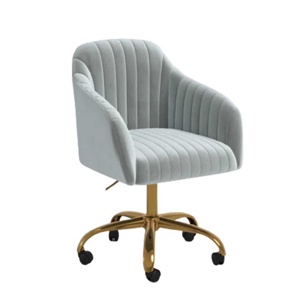 Refined White Tufted Velvet Comfy Armchair with Golden Legs - Decor Smart