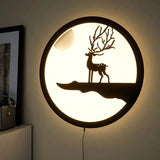 Reindeer Designer Backlit Wooden Wall Decor with LED Night Light - Decor Smart