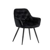 Rich Black Comfy Premium Padded Velvet Lounge Chair - Decor Smart