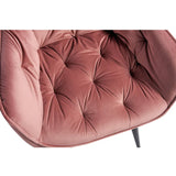 Rich Blush Pink Comfy Padded Tufted Premium Velvet Lounge Chair - Decor Smart