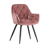 Rich Blush Pink Comfy Padded Tufted Premium Velvet Lounge Chair - Decor Smart