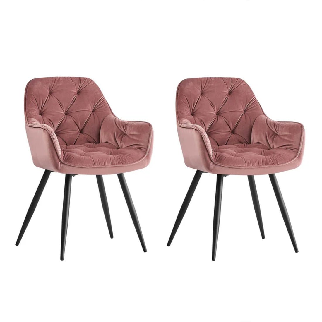 Rich Blush Pink Comfy Padded Tufted Premium Velvet Lounge Chair - Decor Smart