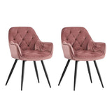Rich Blush Pink Comfy Padded Tufted Premium Velvet Lounge Chair - Decor Smart