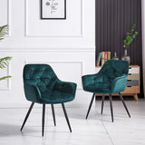 Rich Emerald Color Comfy Padded Tufted Velvet Lounge Chair - Decor Smart