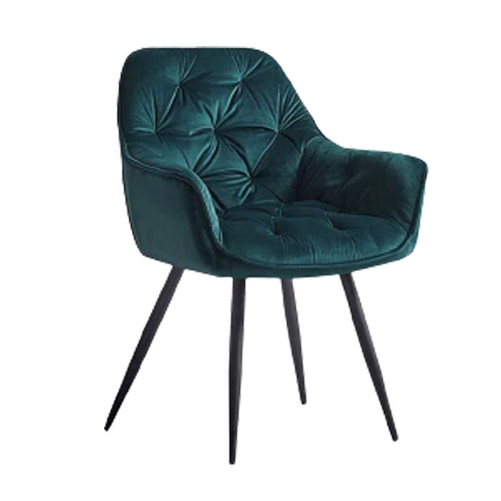 Rich Emerald Color Comfy Padded Tufted Velvet Lounge Chair - Decor Smart
