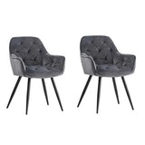 Rich Grey Color Comfy Padded Tufted Velvet Lounge Chair - Decor Smart
