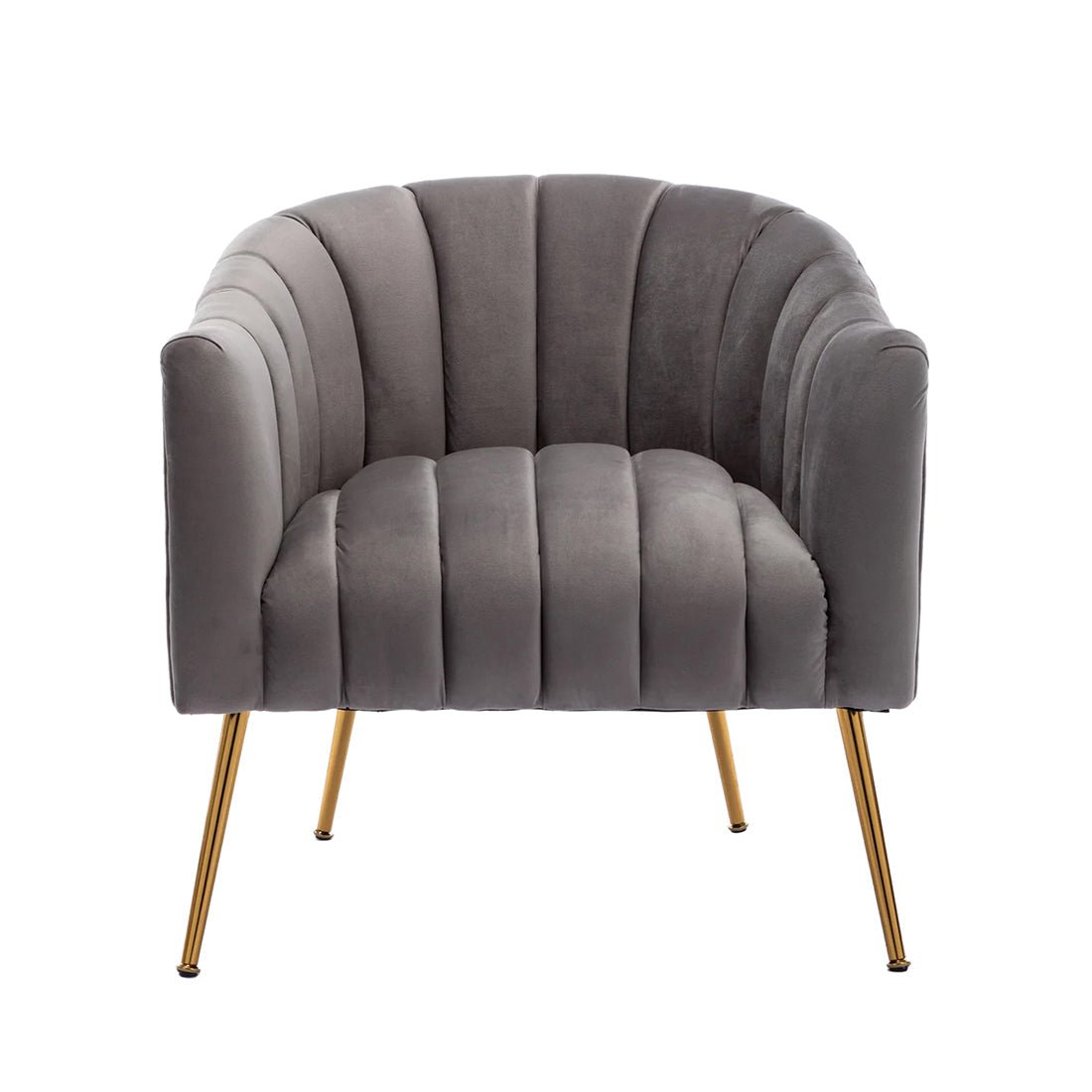 Rich Grey Tufted Velvet Sofa Lounge Chair - Decor Smart