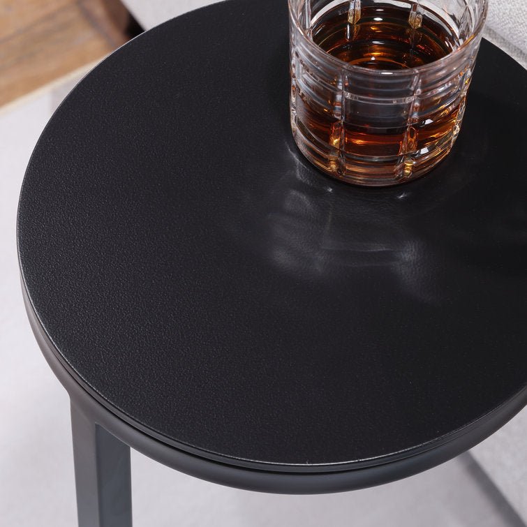 Ring Base Black Marble Designer Side Table - Decor Smart