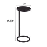 Ring Base Black Marble Designer Side Table - Decor Smart