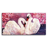 Romantic Couple of Swans Canvas Wall Painting - Decor Smart