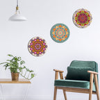 Round Shape Canvas Wall Painting of Mandala Design 3 Pieces