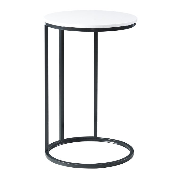 Round White Marble Designer Side Table - Decor Smart