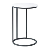 Round White Marble Designer Side Table - Decor Smart
