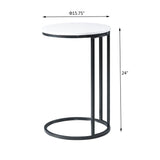 Round White Marble Designer Side Table - Decor Smart