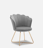 Rounded Back Grey Velvet Premium Accent Chair - Decor Smart