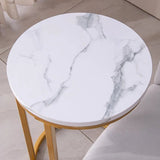 Rounded Shaped Golden Metal End Side Table - Decor Smart