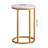 Rounded Shaped Golden Metal End Side Table - Decor Smart