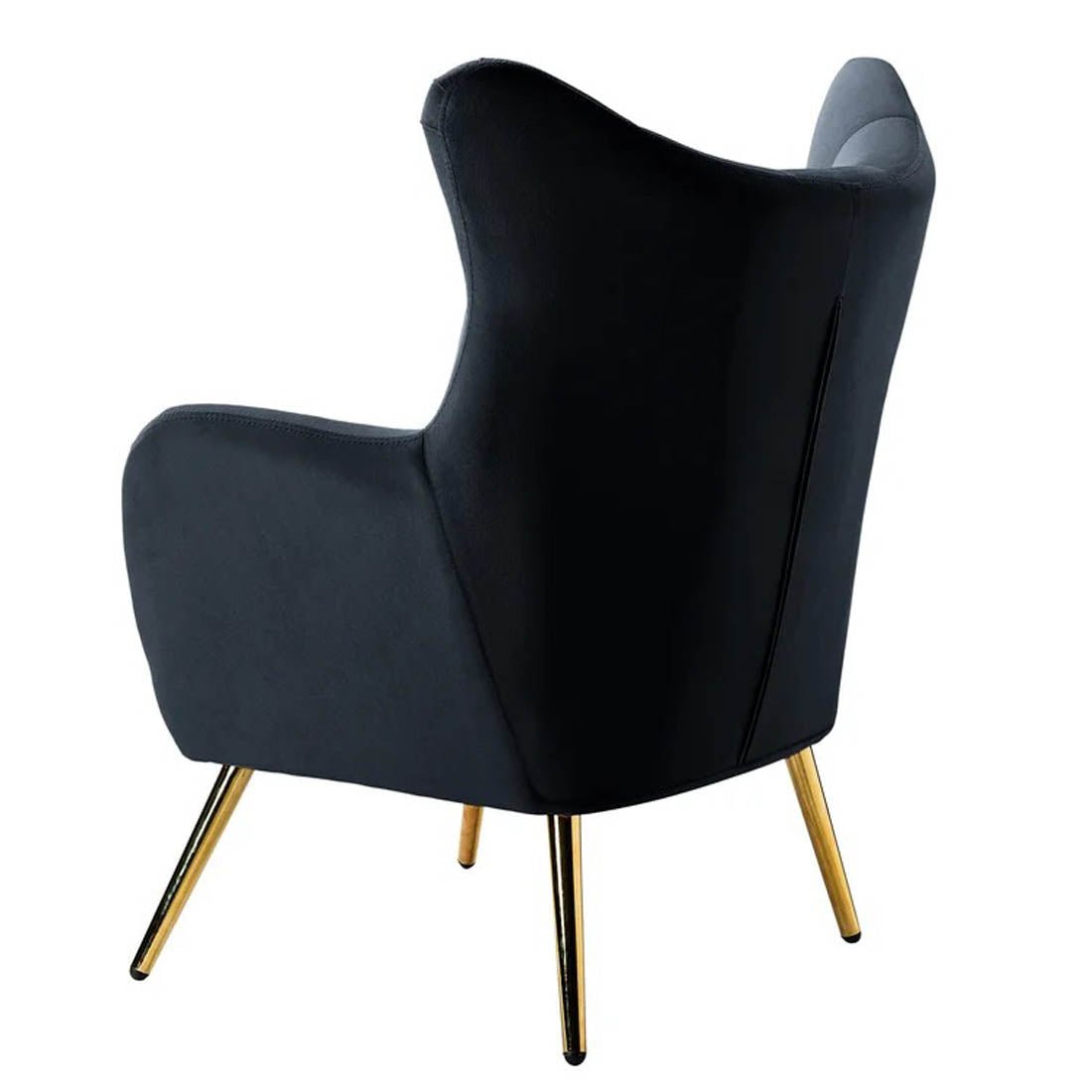 Royal Black Comfortable Tufted Velvet Sofa Lounge Chair - Decor Smart