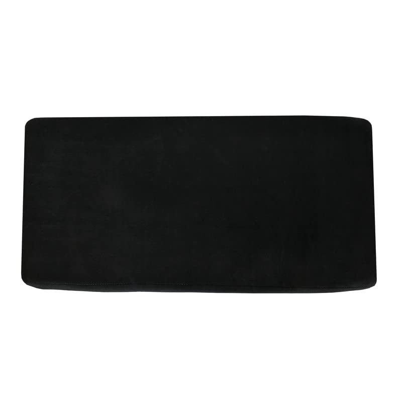 Royal Black Velvet Ottoman Bench with Golden Classic Legs